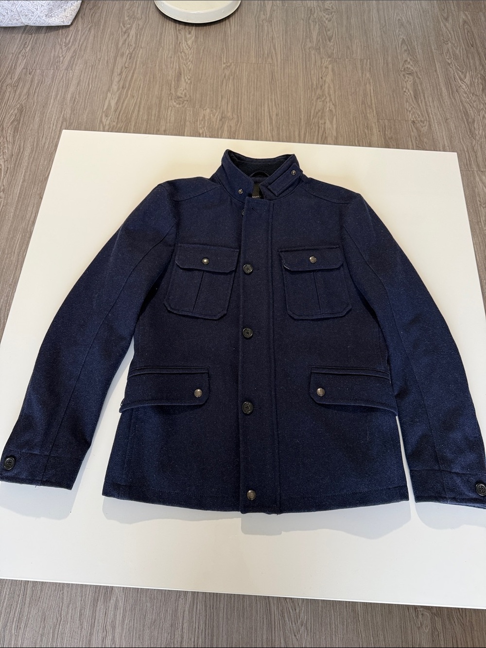 Banana Republic Men’s NAVY WOOL-BLEND FOUR-POCKET JACKET Sz S
